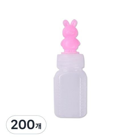 캐릭터 투약병 토끼 20ml PE 말랑이 긴마개 100개입, 200개, 분홍