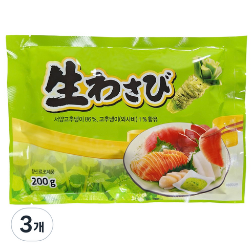 고추냉이 고함량 86% 와사비분, 3개, 200g