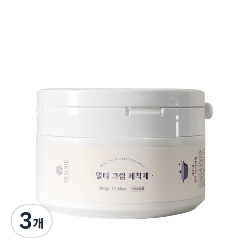 세소비 스테인레스 연마제거 탄냄비 찌든때 묵은때 물때 기름때 세척제, 3개, 350g