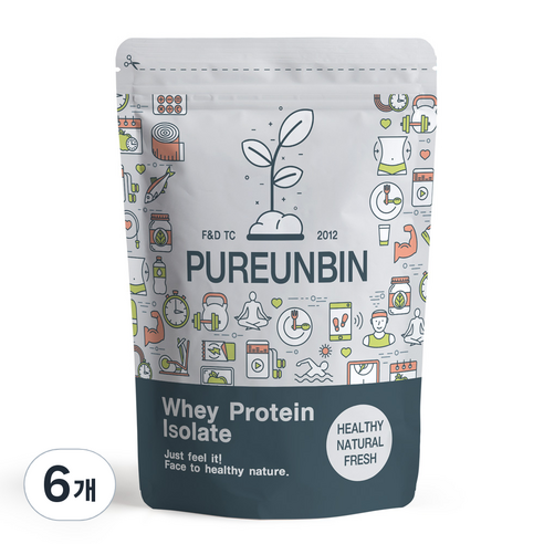 푸른빈 WPI 분리유청단백질 분말 가루, 500g, 6개
