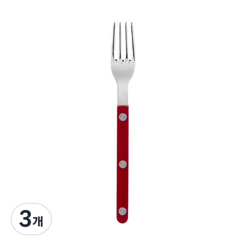 사브르 비스트로 샤이니 식기 커트러리 케익포크, 버건디, 3개