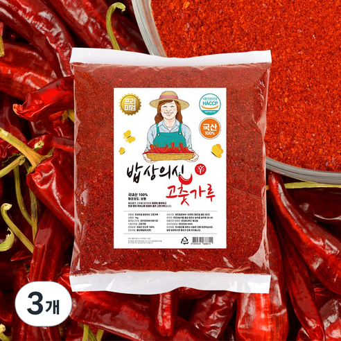 올바른습관 밥상의신 프리미엄 국산 햇고춧가루 태양초와저온건조황금비율 양념용보통맛, 3개, 1kg