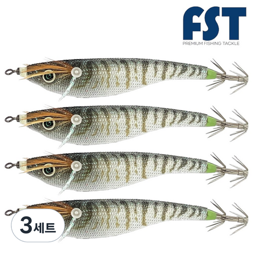피싱템 한치 삼봉에기 갑오징어에기 FST 블랙타이거스퀴드트랩 ver.2, 3세트, 9g, (10) 전갱이