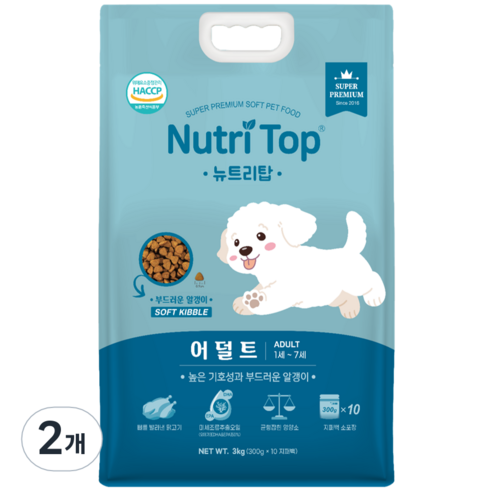 제조사출고 NEW 뉴트리탑 어덜트 ( 0ea) 소프트사료, 닭, 3kg, 2개