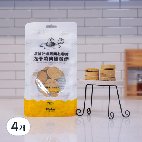 네쿠 반려동물 동결건조 간식 노른자 치킨, 닭고기+노른자, 19g, 4개