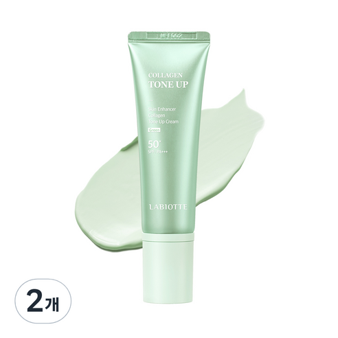 [홍조피부/선케어] 라비오뜨 스킨 인핸서 콜라겐 톤 업 크림 그린, green, 40ml, 2개