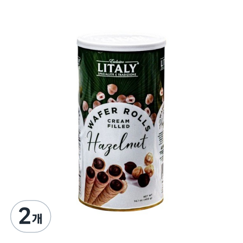 리탈리 웨이퍼롤 헤이즐넛 커피과자 초코크림 막대과자, 2개, 400g