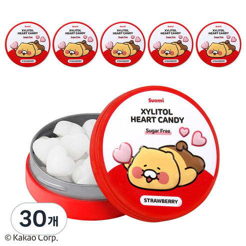 춘식이 자일리톨 사탕 딸기 수오미 핀란드 무설탕 캔디, 40g, 30개