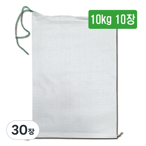 마대자루 쌀포대 자루 A급 10kg, 30장, 화이트