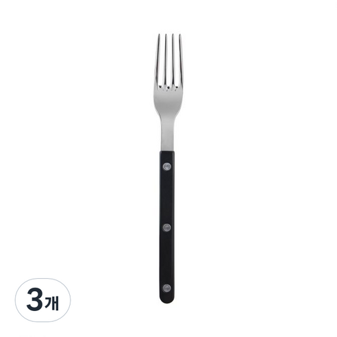 사브르 비스트로 샤이니 식기 커트러리 디너포크, 블랙, 3개