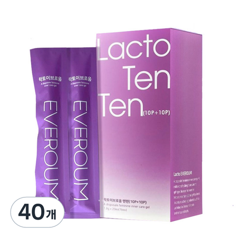 10P+10P 프리미엄 락토텐텐 이너케어젤 질세정 약산성 청결제 LactoTenTen, 40개, 1.8g