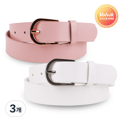 [VOLVIK] 볼빅 파스텔 여성용 골프벨트, 블랙, 3개