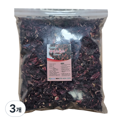 해남농수산 히비스커스 차 꽃차 꽃잎차, 1개입, 3개, 800g
