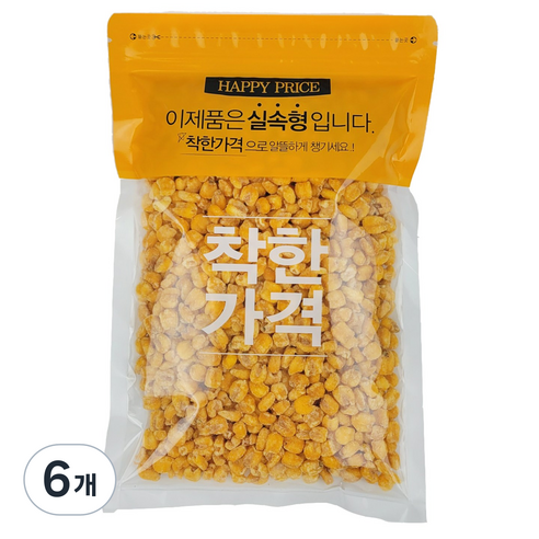 바삭바삭한 하모니콘 논두렁 밭두렁 옥수수콘 옥돌콘 스낵 안주, 400g, 6개