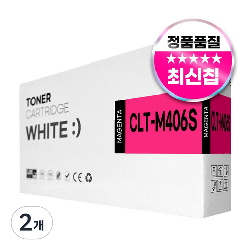삼성 CLT-K406S 호환토너 CLP-360 364 CLX-3300 3304 3305W 3307W SL-C462W C463W, 2개, 빨강