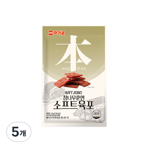 참나무훈연 소프트육포, 40g, 5개