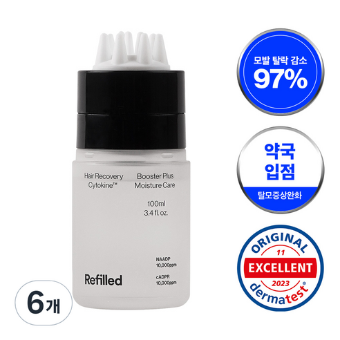 리필드 탈모완화 사이토카인 건성 두피 헤어토닉 부스터 비듬 개선 수분 충전, 100ml, 6개