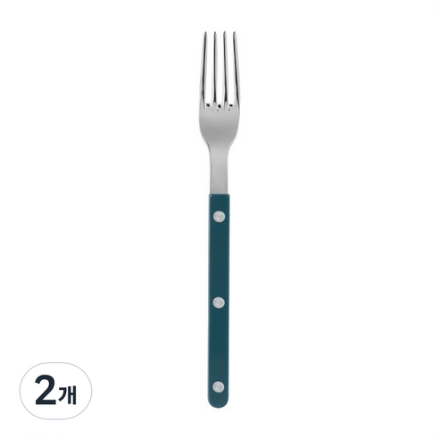사브르 비스트로 샤이니 식기 커트러리 디너포크, 아쿠아, 2개