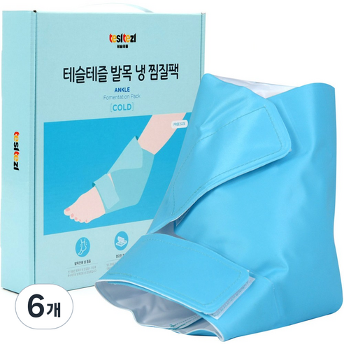 테슬테즐 발목 냉 찜질팩 스카이블루, 6개