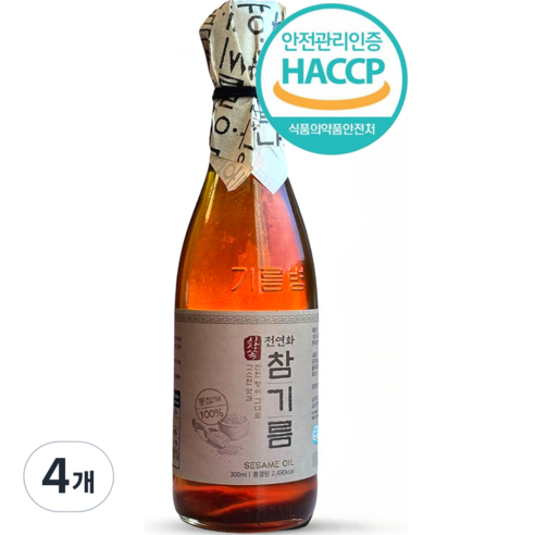 전연화 참기름, 4개, 300ml