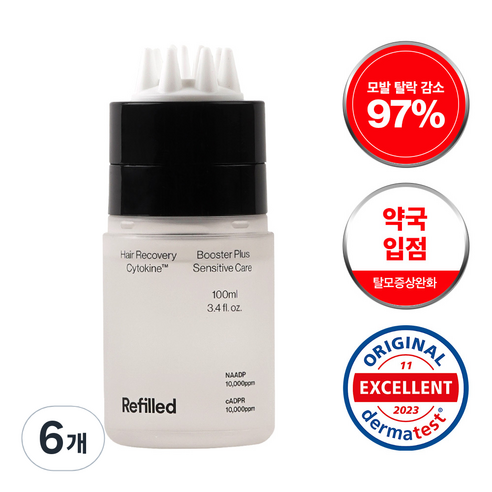 리필드 탈모완화 사이토카인 민감성 탈모 헤어토닉 부스터 두피 진정, 100ml, 6개