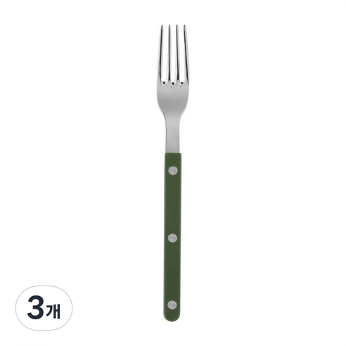 사브르 비스트로 샤이니 식기 커트러리 디너포크, 다크그린, 3개