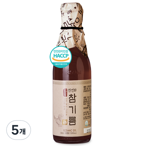 시장쏙 전연화 참기름 골드, 5개, 300ml