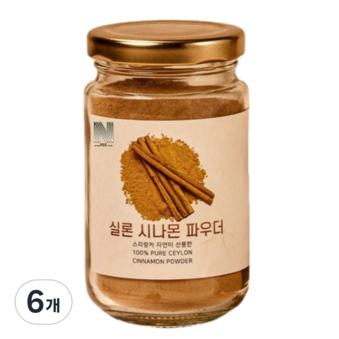 네이스팜 실론 시나몬 파우더 (스리랑카 최상위 Alba 등급 시나몬가루 계피가루), 80g, 6개