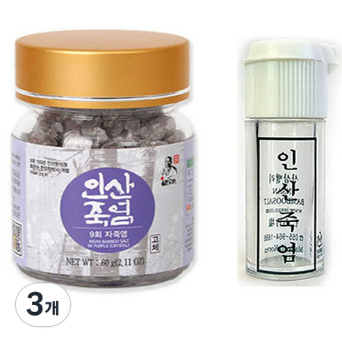인산죽염 자죽염, 60g, 3개