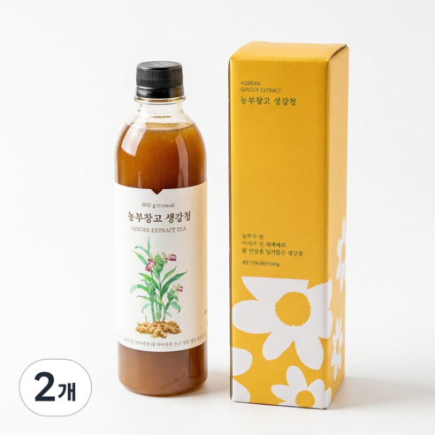 농부창고 물 한 방울 없는 생강진액 생강차, 600g, 2개, 1개입
