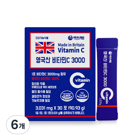 아임힐링 영국산 비타민C 3000, 90.93g, 6개