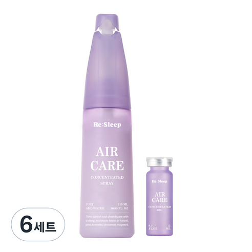 [런칭특가] 리슬립 에어케어 피톤치드 편백 룸스프레이(오일 3% 앰플형), 6세트, 315ml