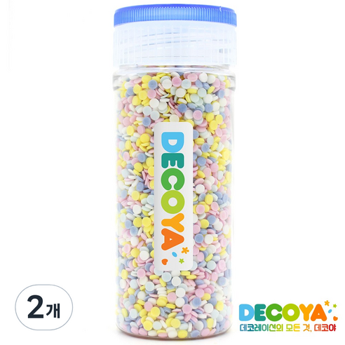 데코야 파스텔 원형 스프링클 간편용기, 2개, 70g