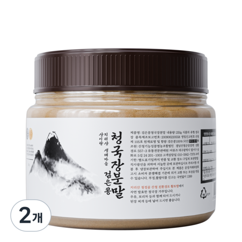 [지리산 친환경로 생태마을] 산이랑 검은콩 청국장가루, 2개, 250g