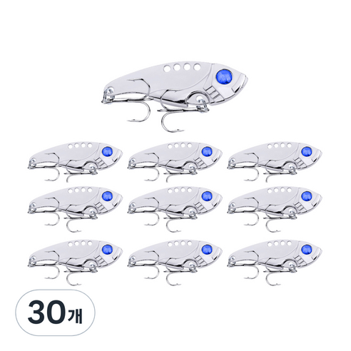 행운을파는낚시 미니 메탈바이브, 실버, 30개