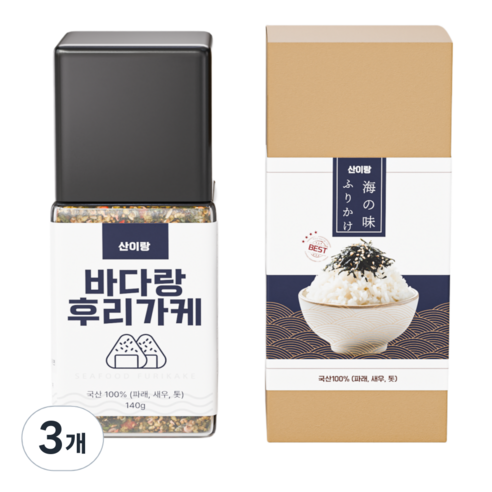 [오차즈케 김가루] 산이랑 바다랑 후리가케, 3개, 140g