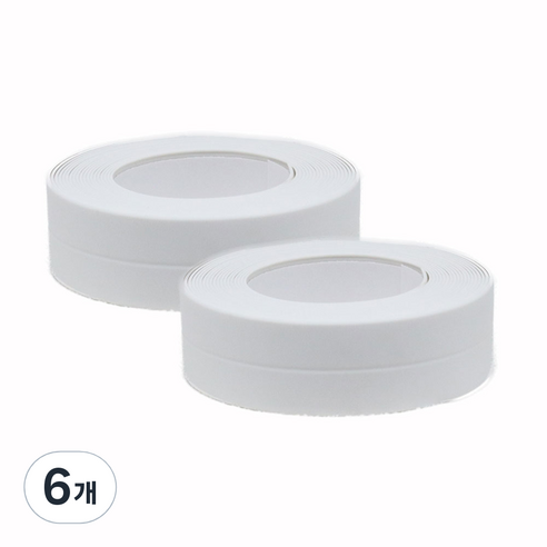실리콘 곰팡이 방지테이프 싱크대 창문 창틀 화이트 22mm (3.2m), 6개