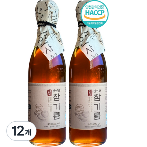 시장쏙 전연화 참기름, 12개, 350ml
