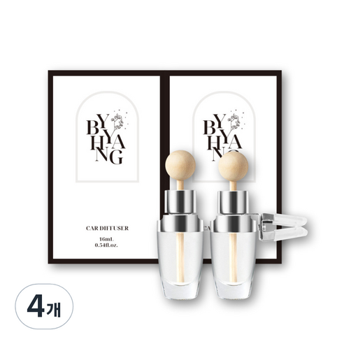 16ml 바이향 차량용 송풍구 디퓨저, 플라워블라썸, 4개