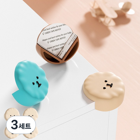 레디박스 못생긴 비숑 모서리 코너 보호 방지 가드 실리콘 4개, 아이보리, 3세트