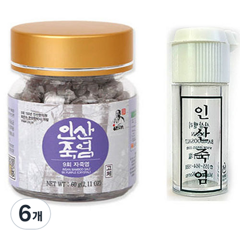 인산죽염 9회 자죽염 고체, 60g, 6개