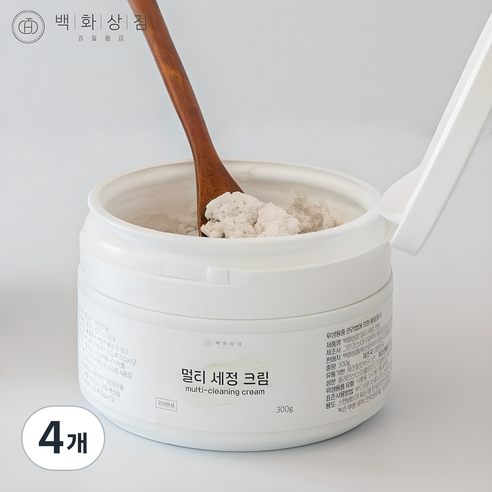 백화상점 다목적 클리너 스텐 연마제 제거제 찌든때 기름때 탄냄비 제거, 4개, 300g