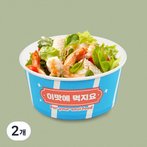 조은팩 일회용 종이용기 520ml 이맛에먹지요, 2개, 100개입