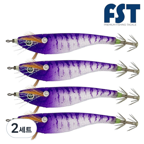 피싱템 한치 삼봉에기 갑오징어에기 FST 블랙타이거스퀴드트랩 ver.2, 2세트, 9g, (07) 퍼플헤드