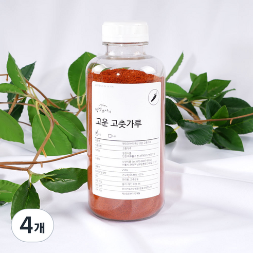 방앗간아이 국산 고춧가루 용기 포장 고운 입자, 4개, 250g
