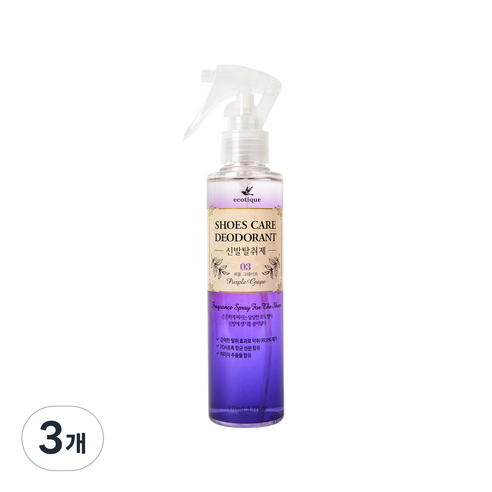에코띠끄 신발탈취제 운동화 구두 신발냄새 제거제, 170ml, 3개