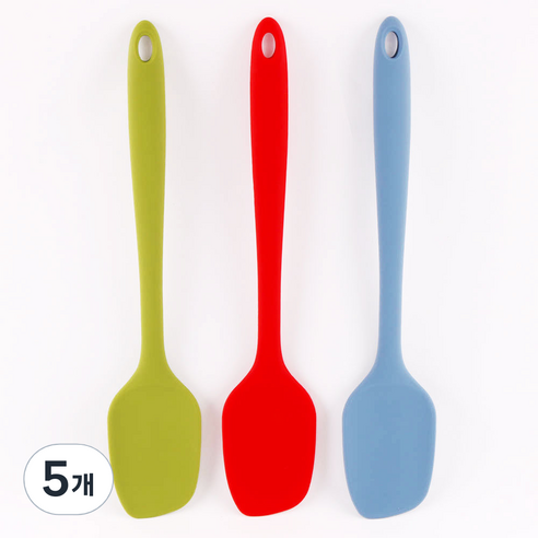 헤스타 파스텔 실리콘 알뜰주걱 가벼운 조리도구 주방용품 요리주걱 스페츌러 스푸눌라 볶음 스푼 위생 열탕소독 식기세척기 가능, 네이비, 5개