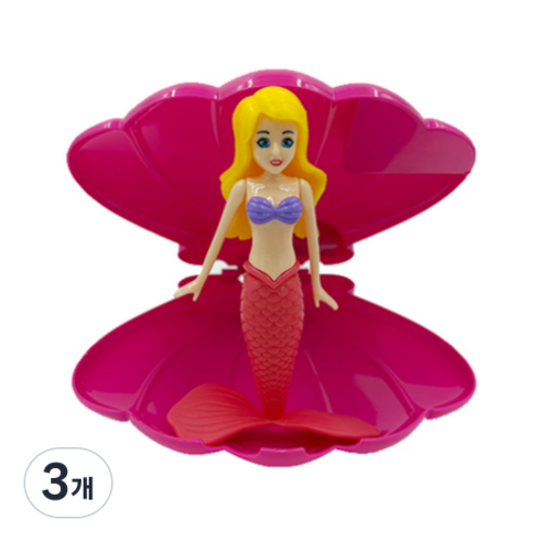 워터팝공주 인어공주 물속 회전 장난감 물놀이용품, 3개, 핑크, 285mm