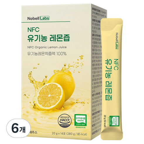 노벨랩스 NFC 유기농 레몬즙, 6개, 280g