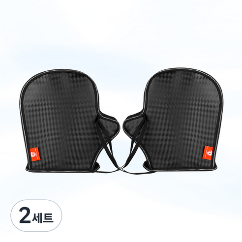 오토바이 여름용 메쉬 핸들커버 방수 햇빛차단 핸들토시, 검정, 2세트